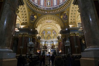 Interior view of St. Stephen s Basilica in Budapest, Hungary on December 21,2022.