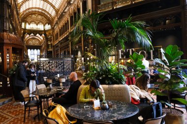 Interior view of Parisi Udvar in Budapest , Hungary on December 22, 2022.