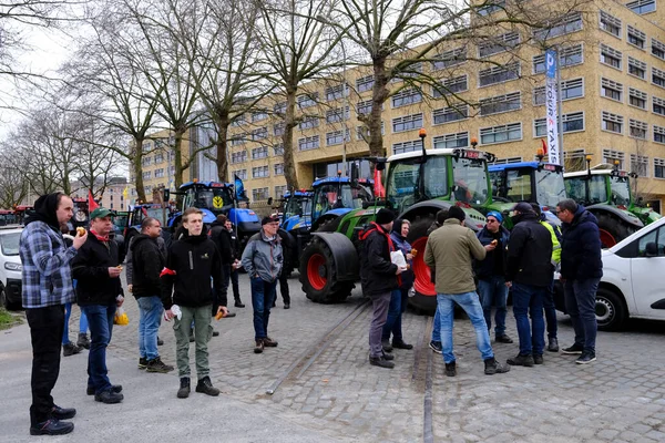 Farmers Tractors Belgium Northern Region Flanders Take Part Protest New — ストック写真