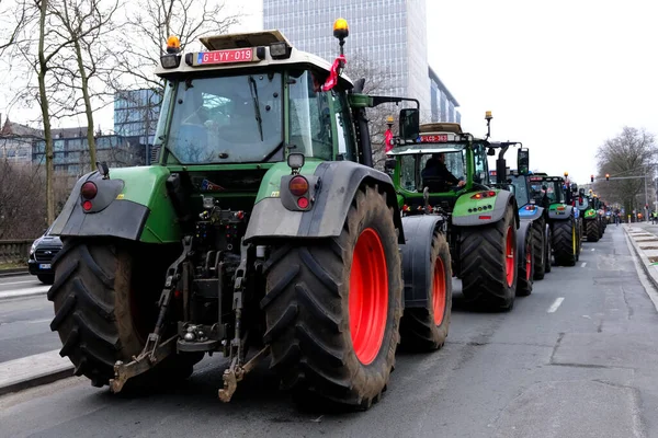 Farmers Tractors Belgium Northern Region Flanders Take Part Protest New — Stock fotografie