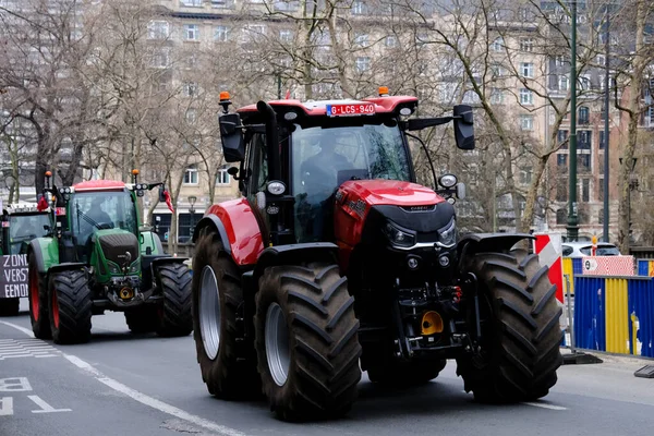 Farmers Tractors Belgium Northern Region Flanders Take Part Protest New — Zdjęcie stockowe