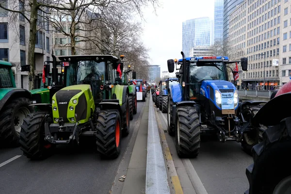 Farmers Tractors Belgium Northern Region Flanders Take Part Protest New — Stockfoto