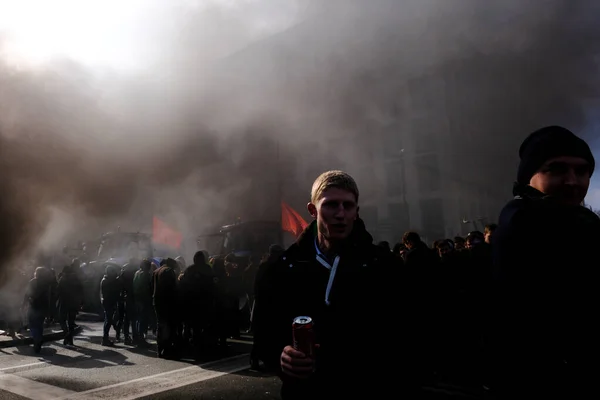 Tires Burning Protest Farmers Belgium Northern Region Flanders New Regional — Stock Fotó