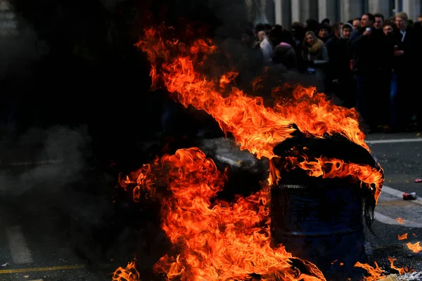 Tires Burning Protest Farmers Belgium Northern Region Flanders New Regional — Φωτογραφία Αρχείου