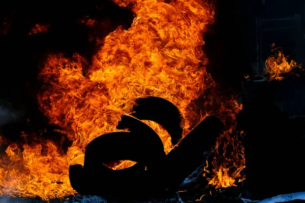 Tires Burning Protest Farmers Belgium Northern Region Flanders New Regional — ストック写真