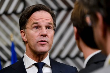 Prime Minister of Netherlands,  Mark Rutte gives a press conference in Brussels, Belgium February 10, 2023.