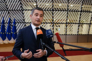 Bakan Gerald DARMANIN, 9 Mart 2023 'te Belçika' nın Brüksel kentindeki AB genel merkezine bir Adalet ve İçişleri Konseyi 'ne katılmak üzere geldi..
