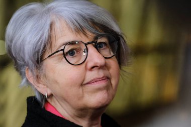 Bakan Elisabeth BAUME SCHNEIDER 9 Mart 2023 'te Brüksel, Belçika' daki AB genel merkezinde bir Adalet ve İçişleri Konseyi 'ne katılmak üzere geliyor..