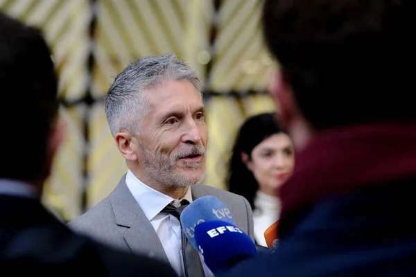 stock image Minister  Fernando GRANDE MARLASKA GOMEZ arrives to attend in a Justice and Home Affairs Council at the EU headquarters in Brussels, Belgium on March 9, 2023.