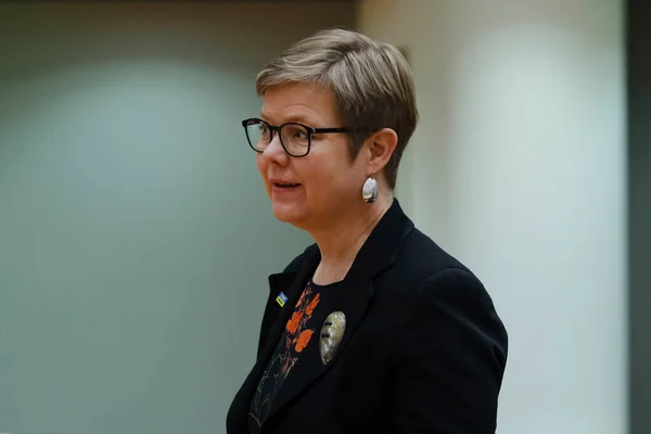 Ministra Krista Mikkonen Llega Para Asistir Consejo Justicia Asuntos Interior —  Fotos de Stock