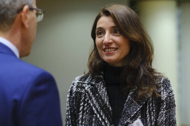 Pilar LLOP CUENCA, Bakan Adalet ve İçişleri Konseyi için 10 Mart 2023 'te Brüksel, Belçika' daki AB genel merkezine geldi.