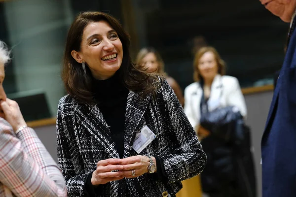 Pilar Llop Cuenca Ministra Justicia Asuntos Interior Llega Sede Bruselas —  Fotos de Stock