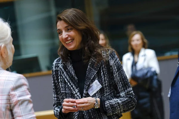 Pilar Llop Cuenca Ministra Justicia Asuntos Interior Llega Sede Bruselas —  Fotos de Stock