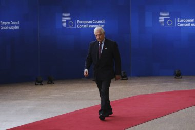 Avrupa Birliği Dışişleri ve Güvenlik Politikası Yüksek Temsilcisi Josep Borrell, 23 Mart 2023 'te Brüksel' deki AB karargahına bir AB Zirvesi için geldi.