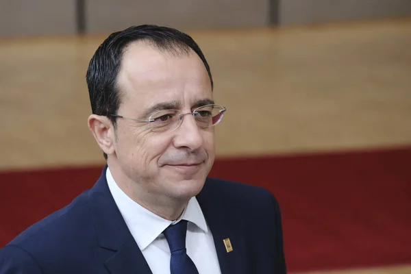 stock image Cypriot President Nikos Christodoulides arrives for a EU Summit, at the EU headquarters in Brussels, Belgium on March 23, 2023.