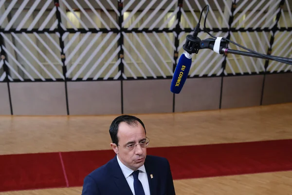 stock image Cypriot President Nikos Christodoulides arrives for a EU Summit, at the EU headquarters in Brussels, Belgium on March 23, 2023.