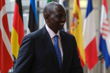 Avrupa Konseyi Başkanı Charles Michel, 29 Mart 2023 'te Belçika' nın Brüksel kentindeki Avrupa Konseyi binasında gerçekleşen toplantı öncesinde Kenya Cumhurbaşkanı William Ruto 'yu karşıladı.