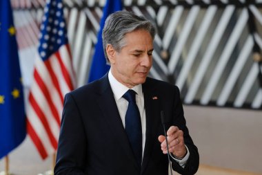 ABD Dışişleri Bakanı Antony Blinken ve AB Dışişleri Bakanı Josep Borrell, 4 Nisan 2023 'te Brüksel, Belçika' da gerçekleşen AB-ABD Enerji Konseyi Bakanlar Kurulu toplantısı öncesinde açıklama yaptılar..