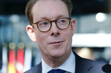 Dışişleri Bakanı Tobias BILLSTROM, 4 Nisan 2023 'te Belçika' nın Brüksel kentindeki NATO genel merkezinde yapılacak NATO dışişleri bakanları toplantısına katılmak üzere geldi..