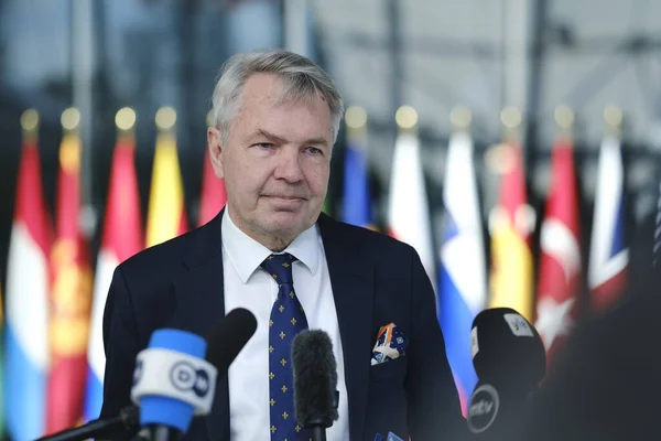 Pekka Haavisto Ministro Asuntos Exteriores Llega Para Asistir Reunión Ministros — Foto de Stock