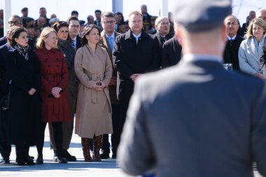 Dışişleri bakanları 4 Nisan 2023 'te Belçika' nın Brüksel kentinde düzenlenen NATO üyelik törenine katılmak üzere geldiler..