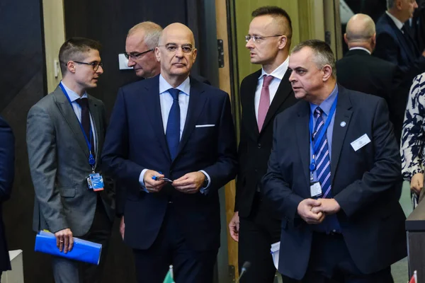 Nikos Dendias Außenminister Trifft April 2023 Zum Nato Außenministertreffen Nato — Stockfoto