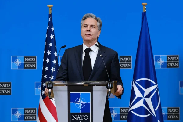 Abd Dışişleri Bakanı Antony Blinken Nato Dışişleri Bakanlarının Nisan 2023 — Stok fotoğraf