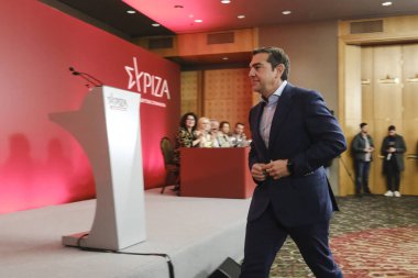 Yunanistan 'ın ana muhalefet Radikal Sol Koalisyonu (Syriza) parti lideri Alexis Tsipras, 9 Nisan 2023' te Atina 'daki SYRIZA Merkez Komitesi toplantısına katılmak üzere Yunanistan' a geldi. 