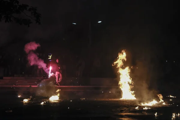 Eine Benzinbombe Explodiert Während Der Feierlichkeiten Zum Orthodoxen Osterfest Der — Stockfoto