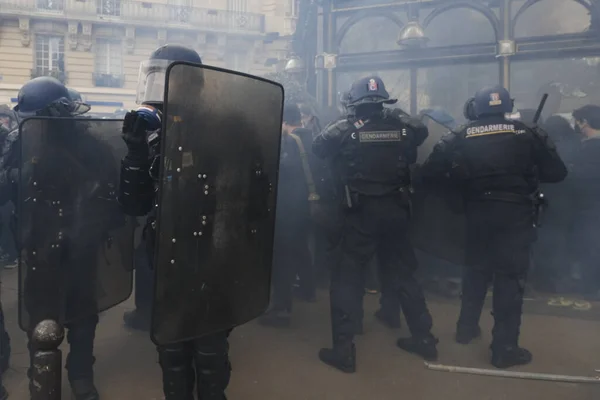 Поліція Заворушень Зіткнулася Протестувальниками Під Час Демонстрації Під Час Національного — стокове фото