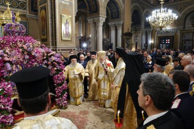 Yunanistan 'ın başkenti Atina' da 14 Nisan 2023 günü öğleden sonra Epitaph Litvanya 'da Ortodoks Hıristiyanlar yer aldı..