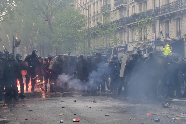 Αστυνομία Της Εξέγερσης Συγκρούστηκε Διαδηλωτές Στο Περιθώριο Της Ετήσιας Συγκέντρωσης — Φωτογραφία Αρχείου