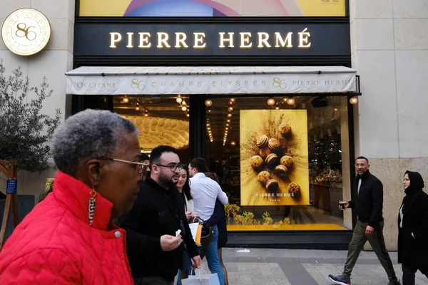Utsikt Över Konditori Franska Berömda Konditorn Pierre Herme Centrala Paris — Stockfoto