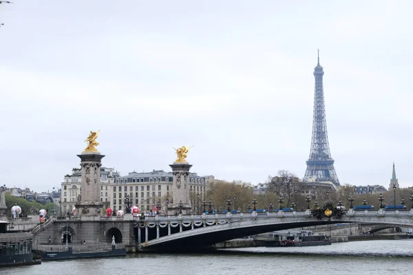 Kilátás Szajna Folyó Párizsban Franciaországban Április 2023 — Stock Fotó