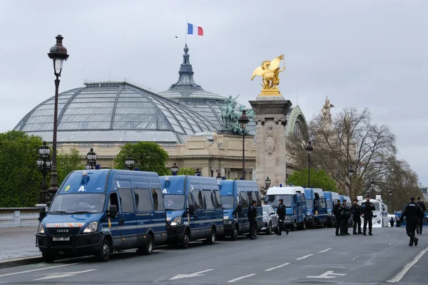 Vans French National Police Widziany Centrum Paryża Francja Kwietnia 2023 — Zdjęcie stockowe