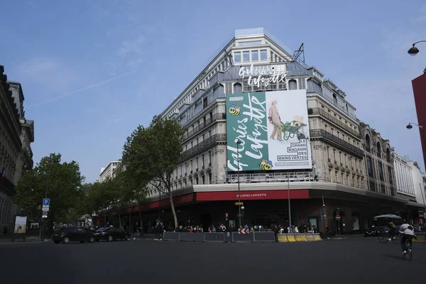 Exterior View of the Galeries Lafayette Building. Paris, France