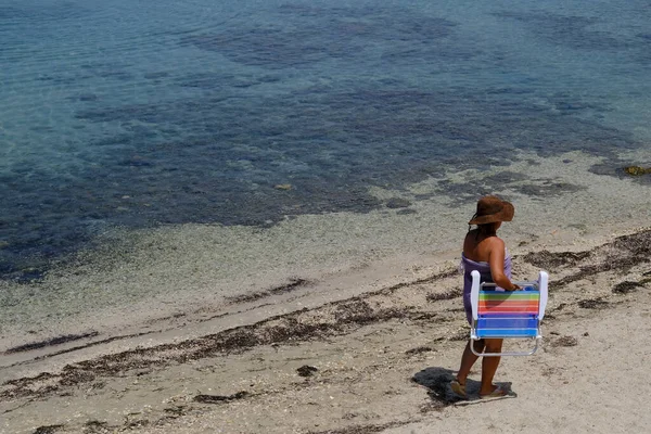 Pessoas Gostam Sol Mar Ilha Kefalonia Grécia Julho 2021 — Fotografia de Stock
