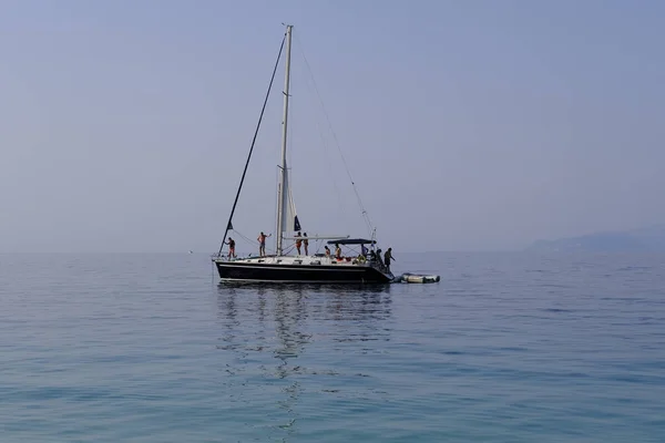 Sailboat Sea Kefalonia Greece July 2021 — Stock Photo, Image