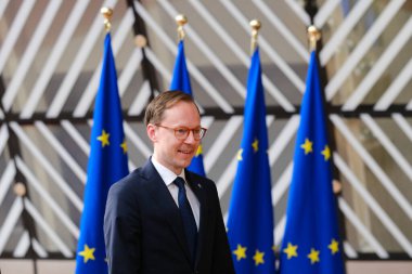 Mats PERSSON, İsveç Eğitim Bakanı 23 Mayıs 2023 'te Brüksel, Belçika' daki AB Rekabet Konseyi 'ne katılmak üzere geliyor..