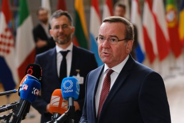 Savunma Bakanı Boris Pistorius, 23 Mayıs 2023 'te Belçika' nın Brüksel kentindeki Avrupa Konseyi genel merkezinde yapılacak AB Savunma Bakanları toplantısına katılmak üzere geldi..