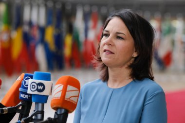 Annalena BAERBOCK, Federal Minister for Foreign Affairs of Germany arrives to attend in a meeting of EU foreign ministers, at the European Council in Brussels, Belgium on May 22, 2023. clipart