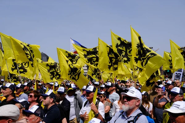Διαδήλωση Του Φλαμανδικού Ακροδεξιού Κόμματος Vlaams Belang Στις Βρυξέλλες Βέλγιο — Φωτογραφία Αρχείου