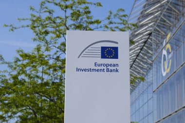 Exterior view of headquarters of of the European Investment Bank (EIB) in Luxembourg on June 2, 2023. clipart