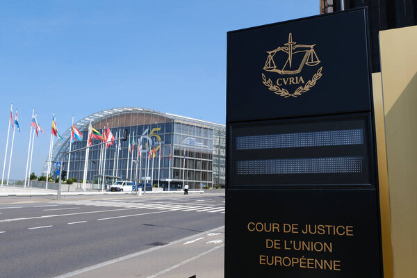 Exterior view of the European Court of Justice  in Luxembourg on June 2, 2023.