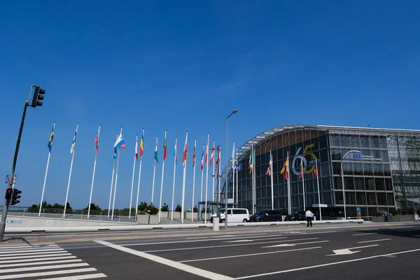 Widok Zewnątrz Siedziby Europejskiego Banku Inwestycyjnego Ebi Luksemburgu Dniu Czerwca — Zdjęcie stockowe