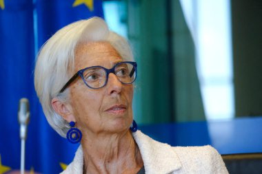 Avrupa Merkez Bankası (ECB) Başkanı Christine Lagarde, 5 Haziran 2023 'te Belçika' nın Brüksel kentinde bulunan AB Parlamentosu 'nun Ekonomik İşler Komitesi' ne katıldı..