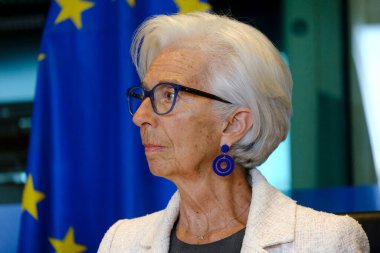 Avrupa Merkez Bankası (ECB) Başkanı Christine Lagarde, 5 Haziran 2023 'te Belçika' nın Brüksel kentinde bulunan AB Parlamentosu 'nun Ekonomik İşler Komitesi' ne katıldı..