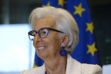 Avrupa Merkez Bankası (ECB) Başkanı Christine Lagarde, 5 Haziran 2023 'te Belçika' nın Brüksel kentinde bulunan AB Parlamentosu 'nun Ekonomik İşler Komitesi' ne katıldı..