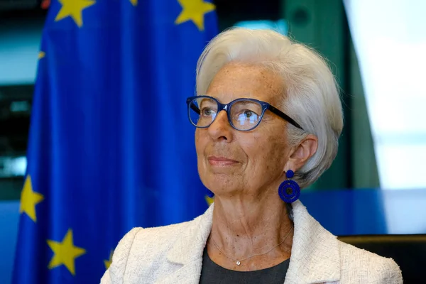 Christine Lagarde Presidente Indigitada Banco Central Europeu Bce Participa Comissão — Fotografia de Stock