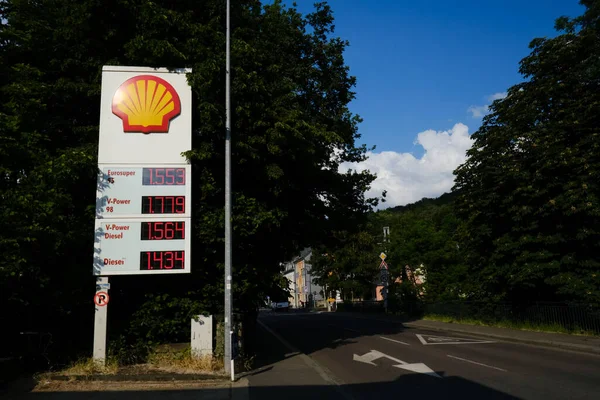Gas Station Luxembourg City June 2023 — Stock Photo, Image